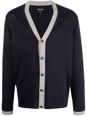 Giorgio Armani button-up knitted cardigan - Blue