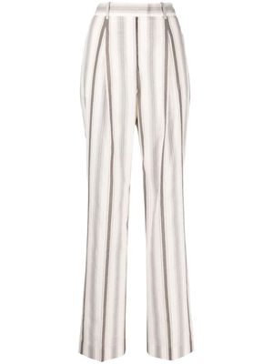 Fabiana Filippi stripe-print straight-leg tailored trousers - Neutrals