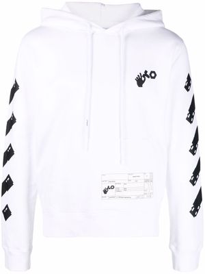 Off-White x teenage engineering logo-patch cotton hoodie