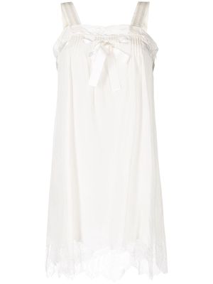 SHIATZY CHEN lace-panelled mini dress - White