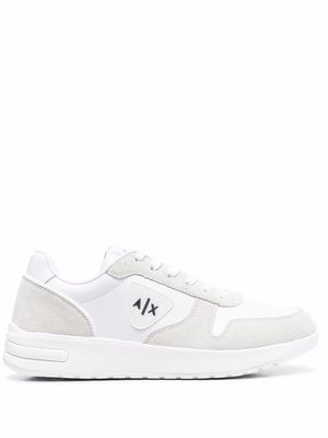 Armani Exchange logo-print lace-up trainers - White