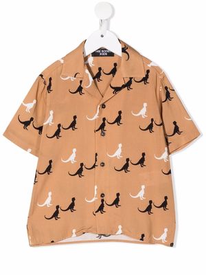 Neil Barrett Kids dinosaur-print short-sleeve shirt - Neutrals