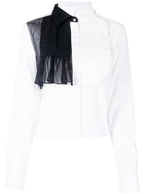 Kolor panelled long-sleeve shirt - White