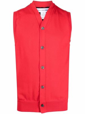 Comme Des Garçons Shirt V-neck knit vest - Red