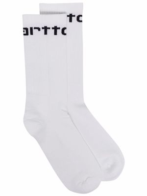 Carhartt WIP logo-intarsia socks - White