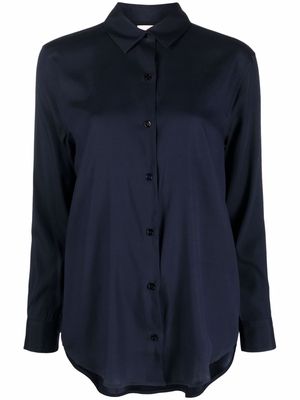 PAULA long-sleeve silk shirt - Blue