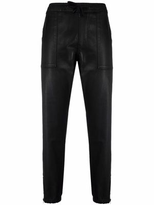 Hudson faux-leather utility track pants - Black