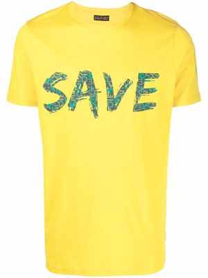Save The Duck Ayan logo-print organic cotton T-shirt - Yellow