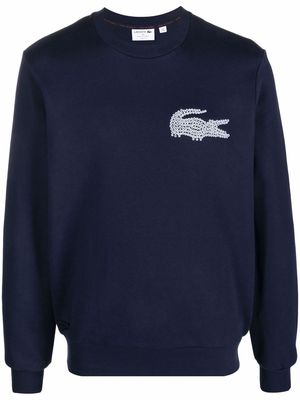 lacoste made in france logo-print organic cotton sweatshirt - Blue