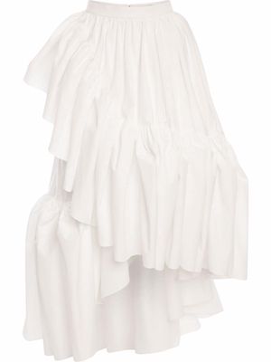 Alexander McQueen asymmetric ruffled midi skirt - White