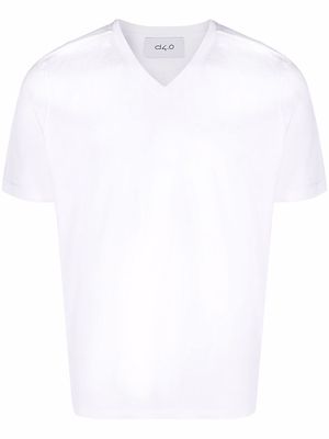 D4.0 V-neck fitted T-shirt - White