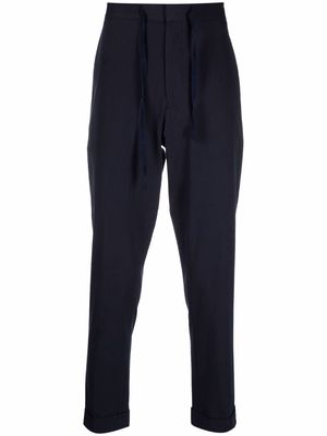Officine Generale drawstring-waist tapered trousers - Blue