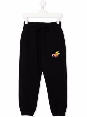 Off-White Kids logo-print cotton track pants - Black