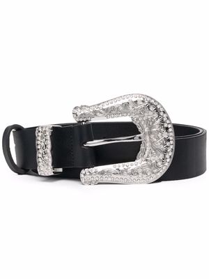 Alexandre Vauthier embellished-buckle leather belt - Black