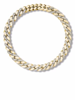 Pragnell 18kt yellow gold Cuba small chain diamond necklace