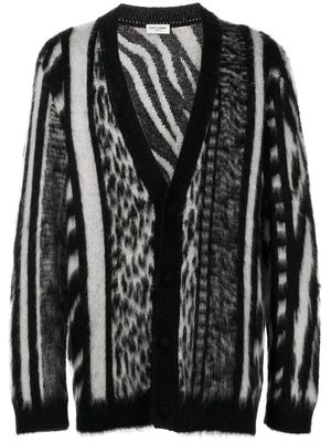 Saint Laurent intarsia knit V-neck cardigan - Black