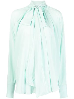 Patou pussy-bow collar blouse - Green