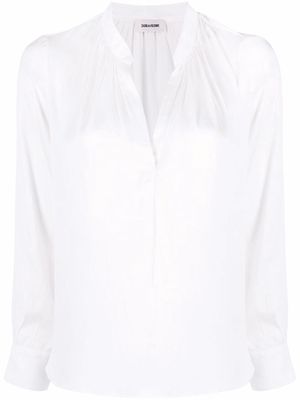 Zadig&Voltaire V-neck satin-finish blouse - White