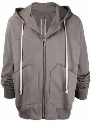 Rick Owens drawstring-hood zip-fastening hoodie - Grey