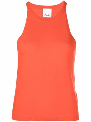 Allude cashmere-knit tank top - Orange