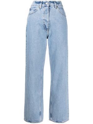 MSGM patch-detail straight-leg jeans - Blue