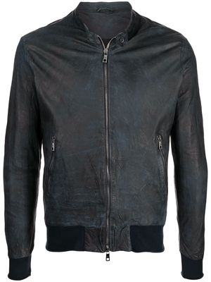 Giorgio Brato zip-up leather jacket - Blue