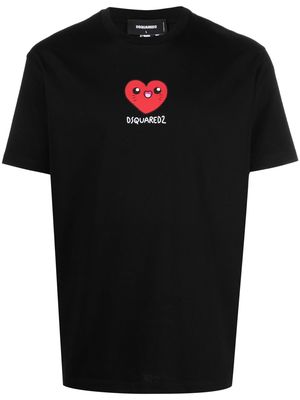 Dsquared2 heart-motif logo cotton T-shirt - Black
