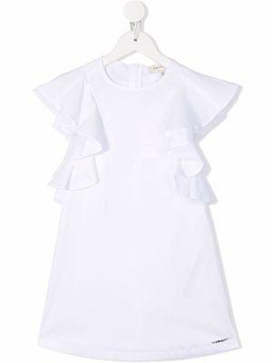 TWINSET Kids ruffle-trim detail dress - White