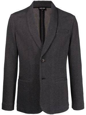 Giorgio Armani single-breasted cashmere-blend blazer - Black