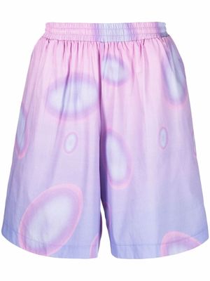 Bonsai circle-print gradient shorts - Purple
