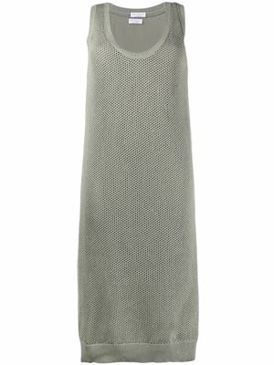 Brunello Cucinelli sleeveless open-knit mini dress - Green