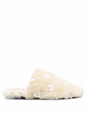 Common Leisure slip-on shearling slippers - Yellow