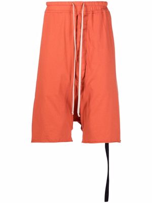 Rick Owens DRKSHDW drawstring-waist cotton drop-crotch shorts - Orange