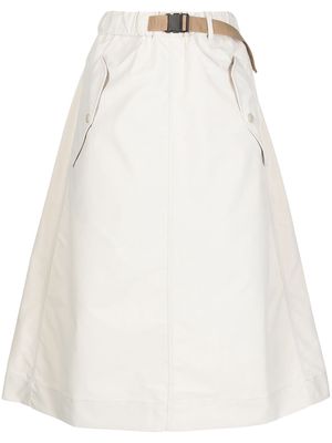 izzue high-waist midi skirt - White