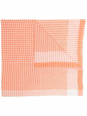 Faliero Sarti check pattern scarf - Orange