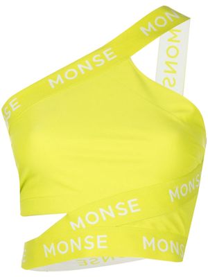 Monse logo-print zigzag cropped top - Yellow