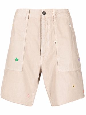PRESIDENT'S floral-embroidered bermuda shorts - Neutrals