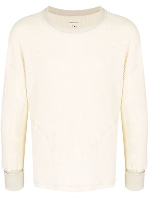 Nicholas Daley exposed-seam waffle sweater - White