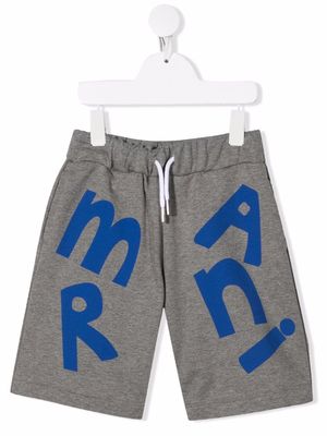 Marni Kids logo-print track shorts - Grey