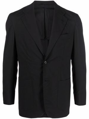 Kiton single-breasted wool-blend blazer - Black