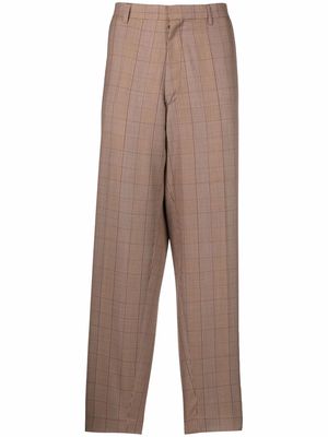 Etudes plaid tapered trousers - Brown