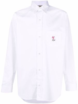 Drôle De Monsieur embroidered logo shirt - White