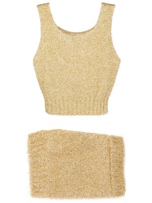 UNDERCOVER metallic-knit co-ord set - Gold