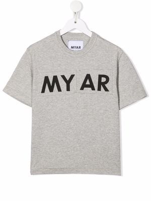 MYAR KIDS logo-print short-sleeved T-shirt - Grey