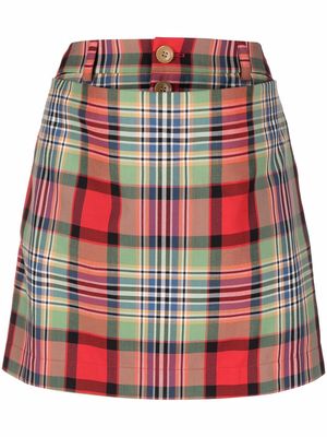Vivienne Westwood pleated tartan mini skirt - Green
