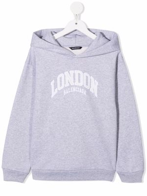 Balenciaga Kids London cotton hoodie - Grey