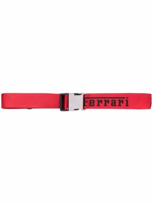 Ferrari logo-print buckle-fastening belt - Red
