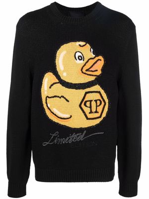 Philipp Plein embroidered-duck jumper - Black