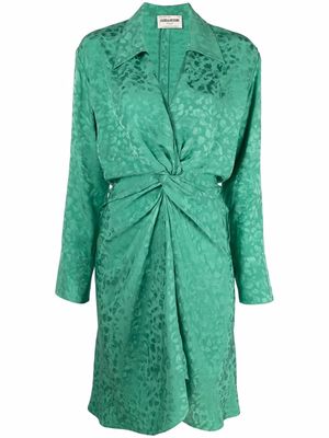Zadig&Voltaire Rozo silk leopard print dress - Green