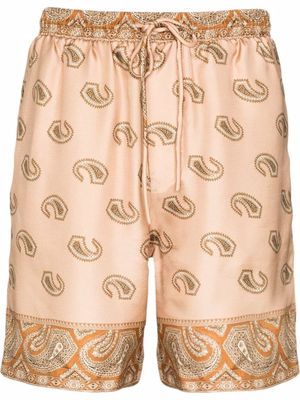 Nanushka paisley-print drawstring shorts - Neutrals